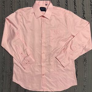 Elegant Light Pink Dress Shirt for Men L